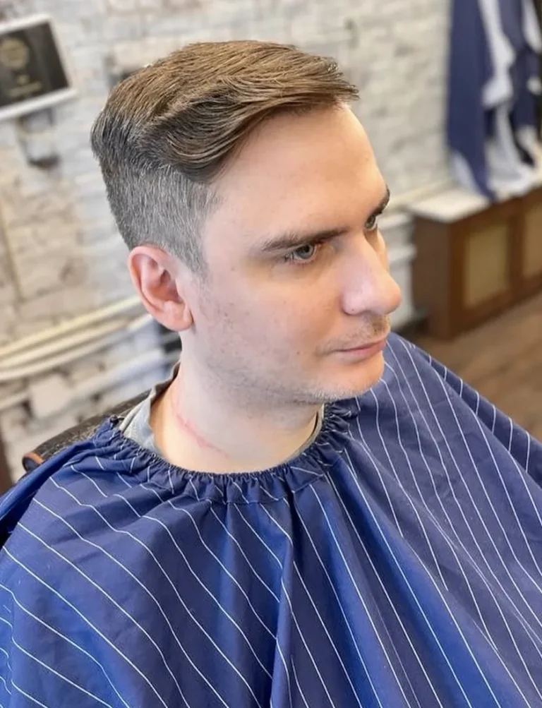 Side-swept classic scissor cut