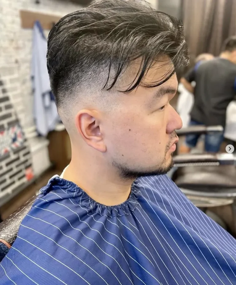 Textured fringe with a skin fade